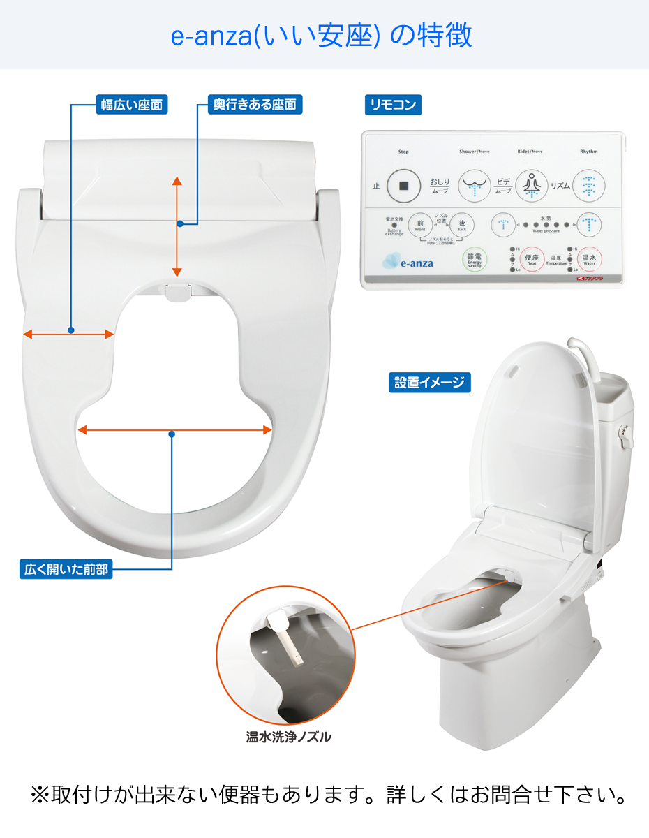 オストメイト対応トイレ、e-anzaいい安座の特徴。